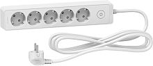 Удлинитель с заземлением и выключателем Schneider Electric Unica Extend 5-м 3,0м 16А 3500Вт белый  картинка 